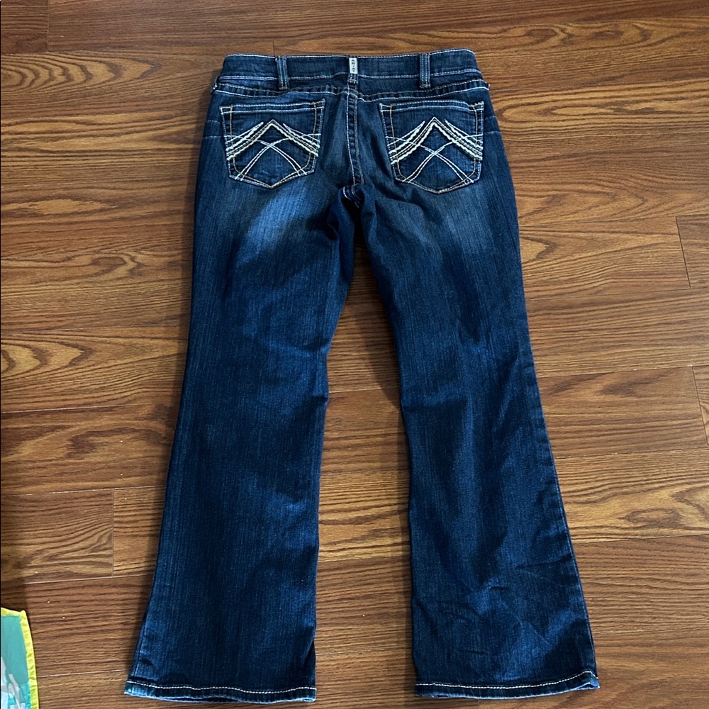 Ariat R.E.A.L. Mid Rise Stretch Entwined Boot Cut Jeans Med‎ Wash Size 32 Short - Picture 7 of 10